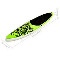 Inflatable Stand Up Paddleboard Set 305x76x15 cm Green - Ideal for Learning and Recreational Paddling