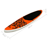 Inflatable Stand Up Paddleboard Set 305x76x15 cm Orange