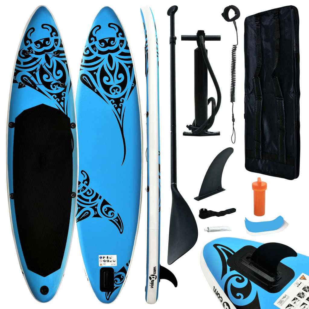 Inflatable Stand Up Paddleboard Set 305x76x15 cm Blue