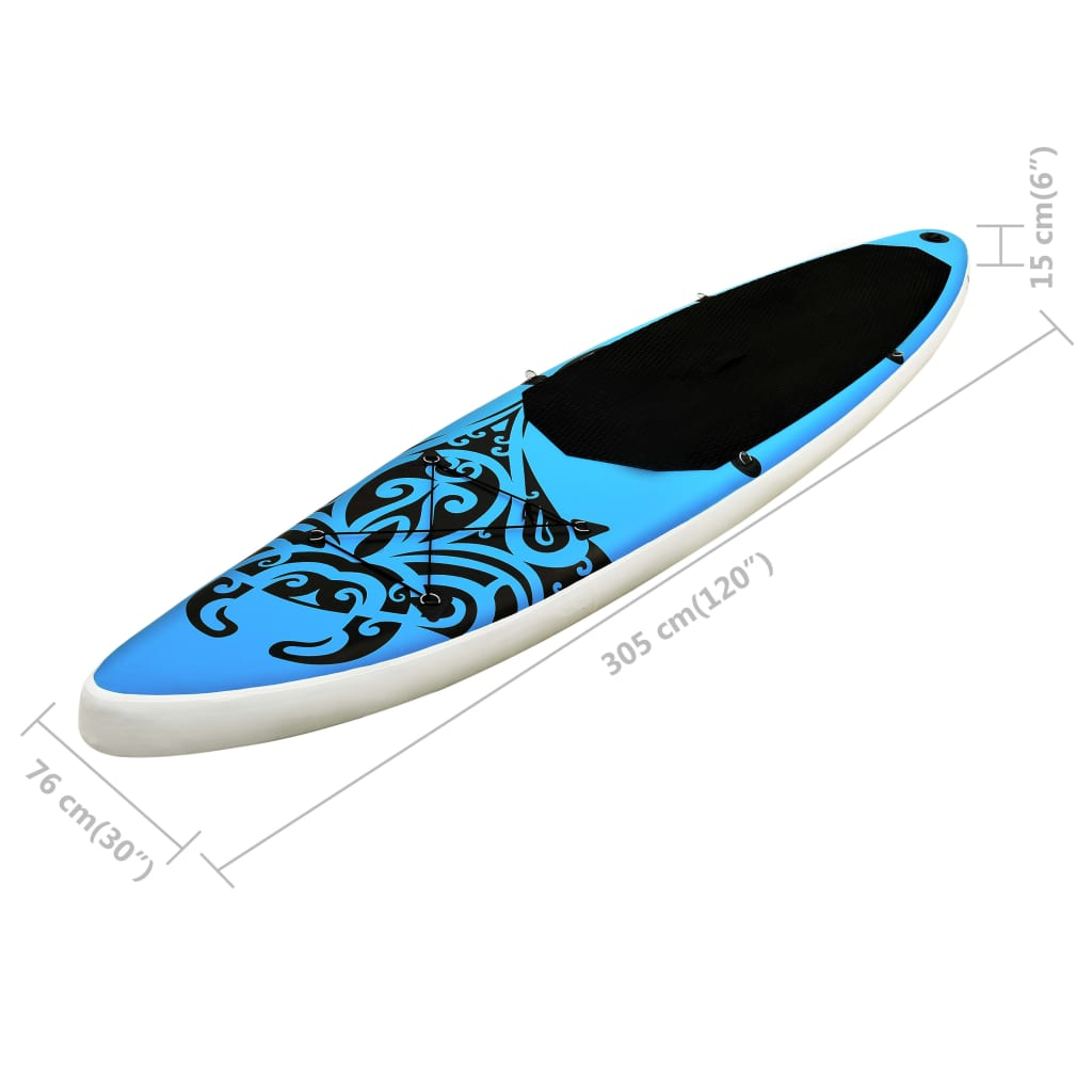 Inflatable Stand Up Paddleboard Set 305x76x15 cm Blue