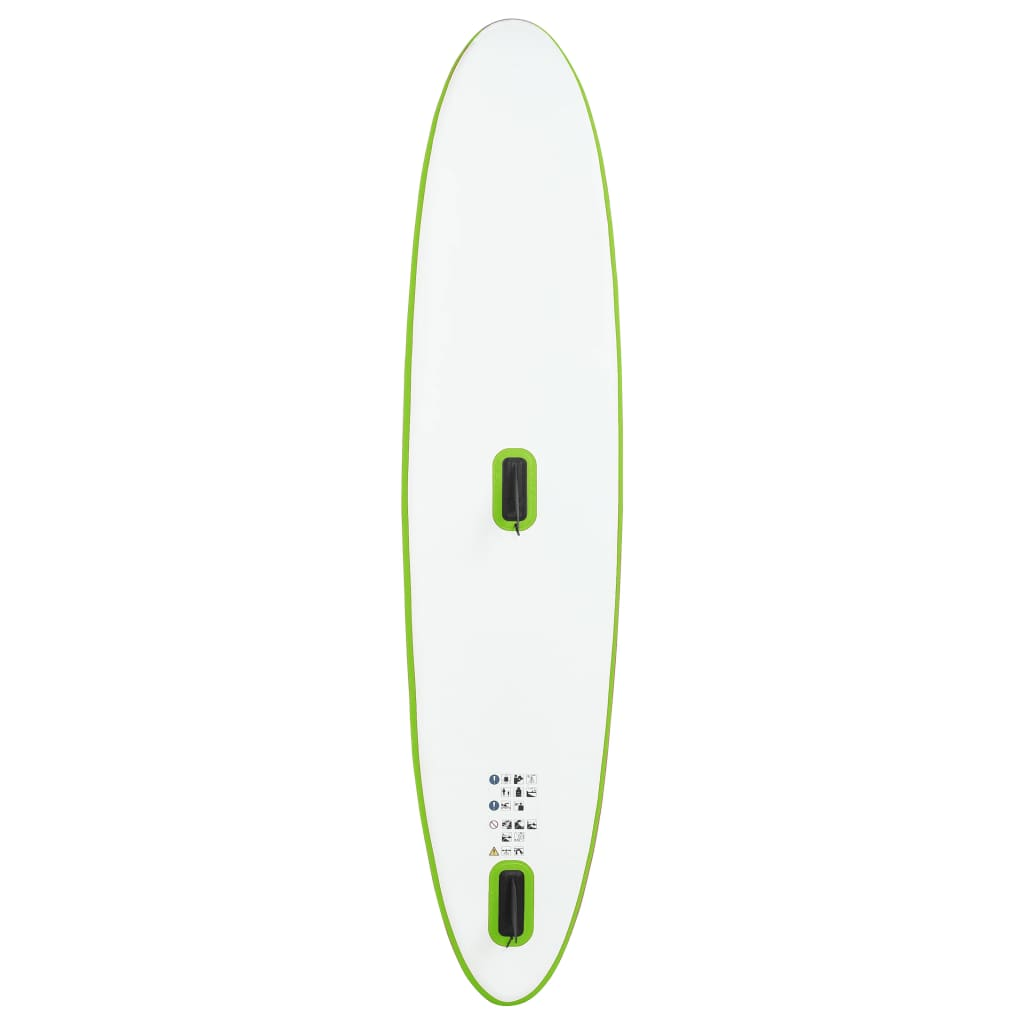 Inflatable Stand Up Paddleboard with Sail Set Green and White