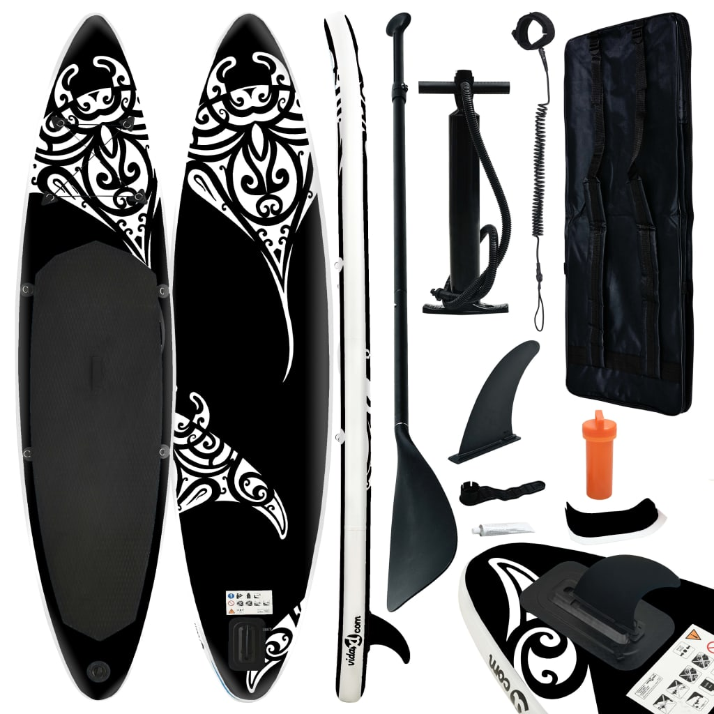 Inflatable Stand Up Paddleboard Set - Black | 366x76x15 cm