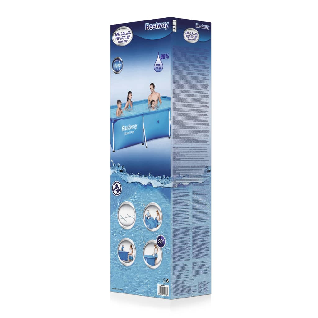 Bestway Steel Pro Swimming Pool 300x201x66 cm - Durable, Easy to Set Up, and Fun for the Whole Family