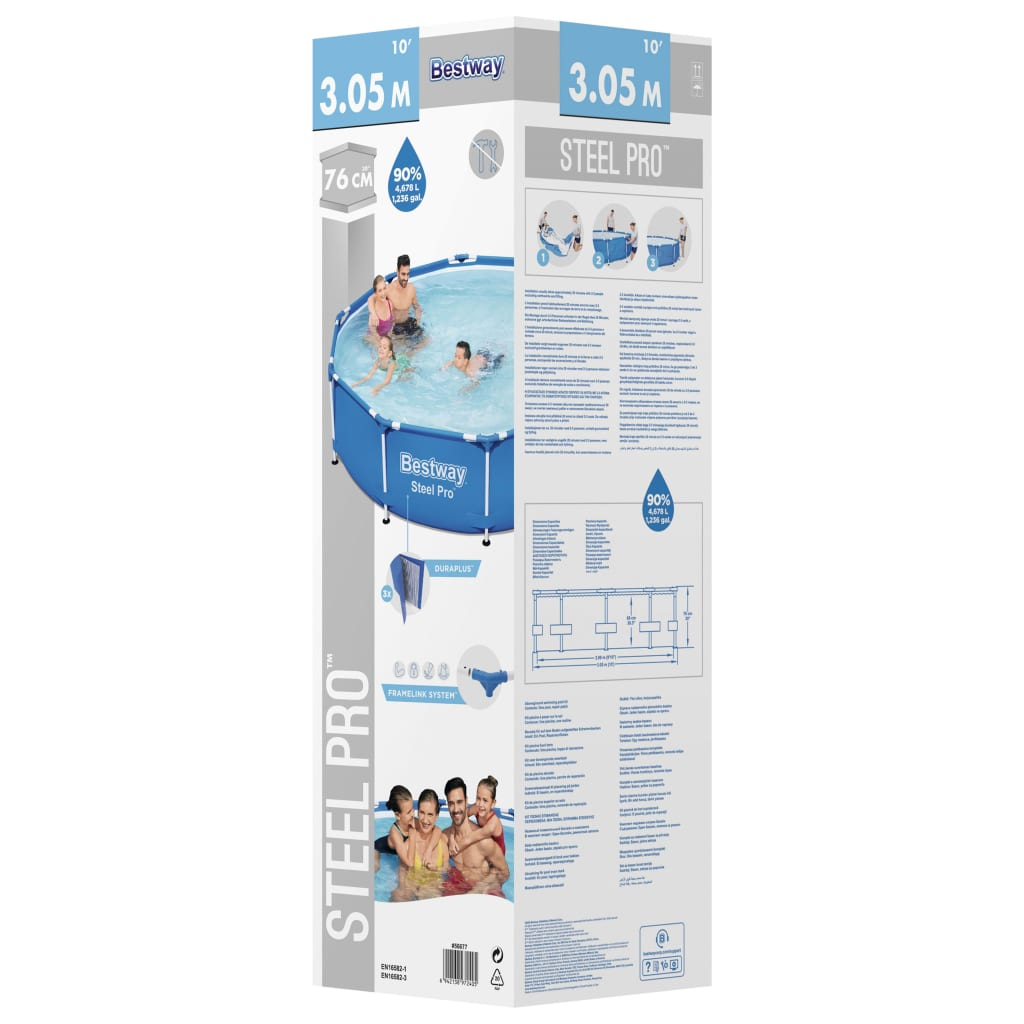 Bestway Steel Pro Swimming Pool 305x76 cm - Durable and Easy to Set Up