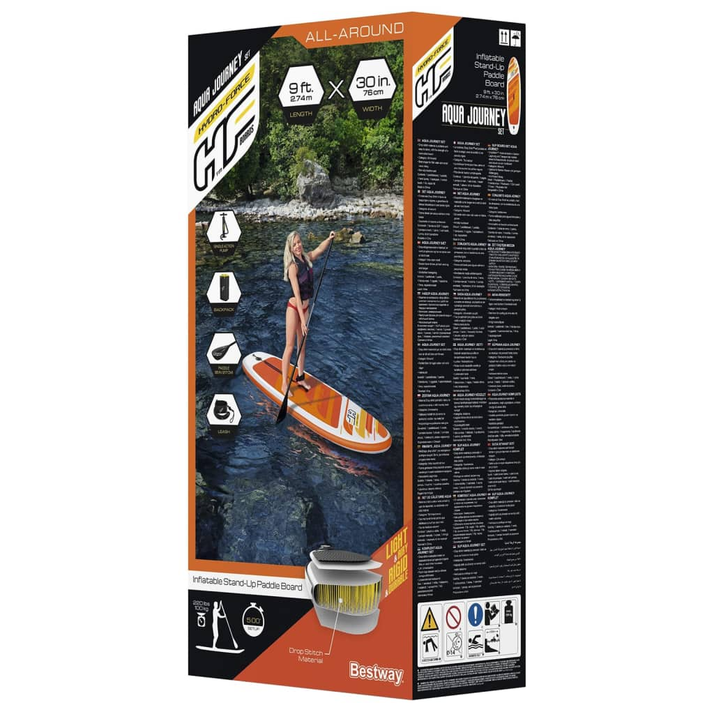 Bestway Hydro-Force Inflatable Paddleboard Set Aqua Journey 65349 - Premium Quality, Portability, and Versatility