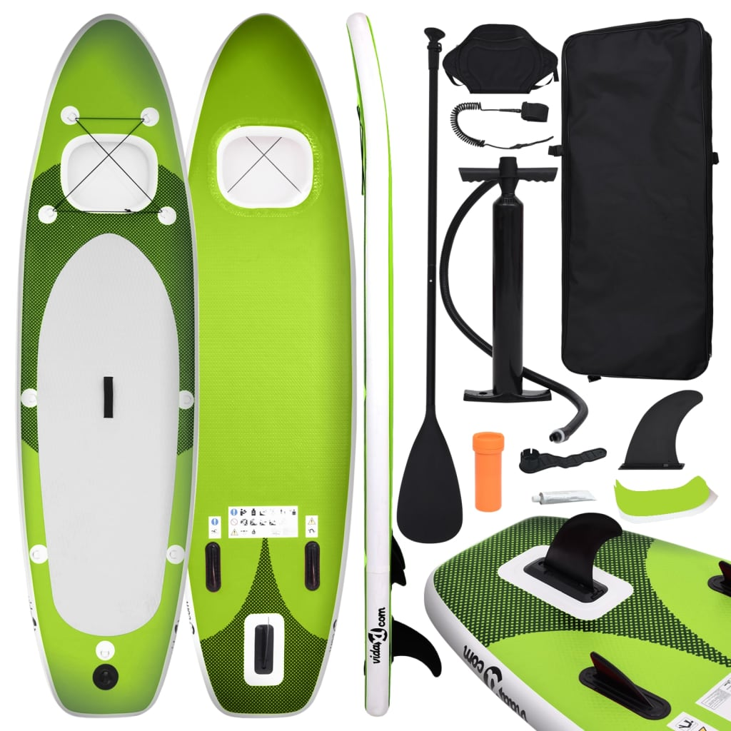 Inflatable Stand Up Paddle Board Set Green 360x81x10 cm