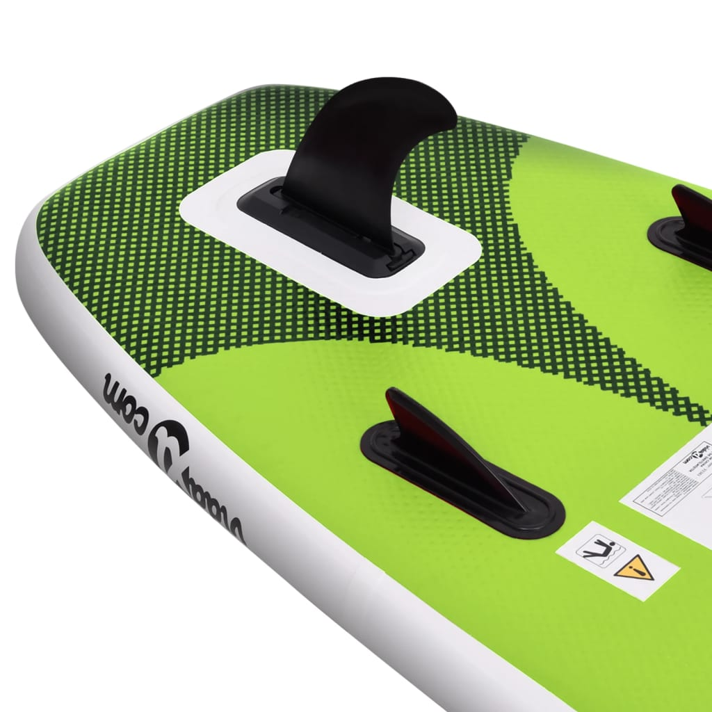 Inflatable Stand Up Paddle Board Set Green 360x81x10 cm