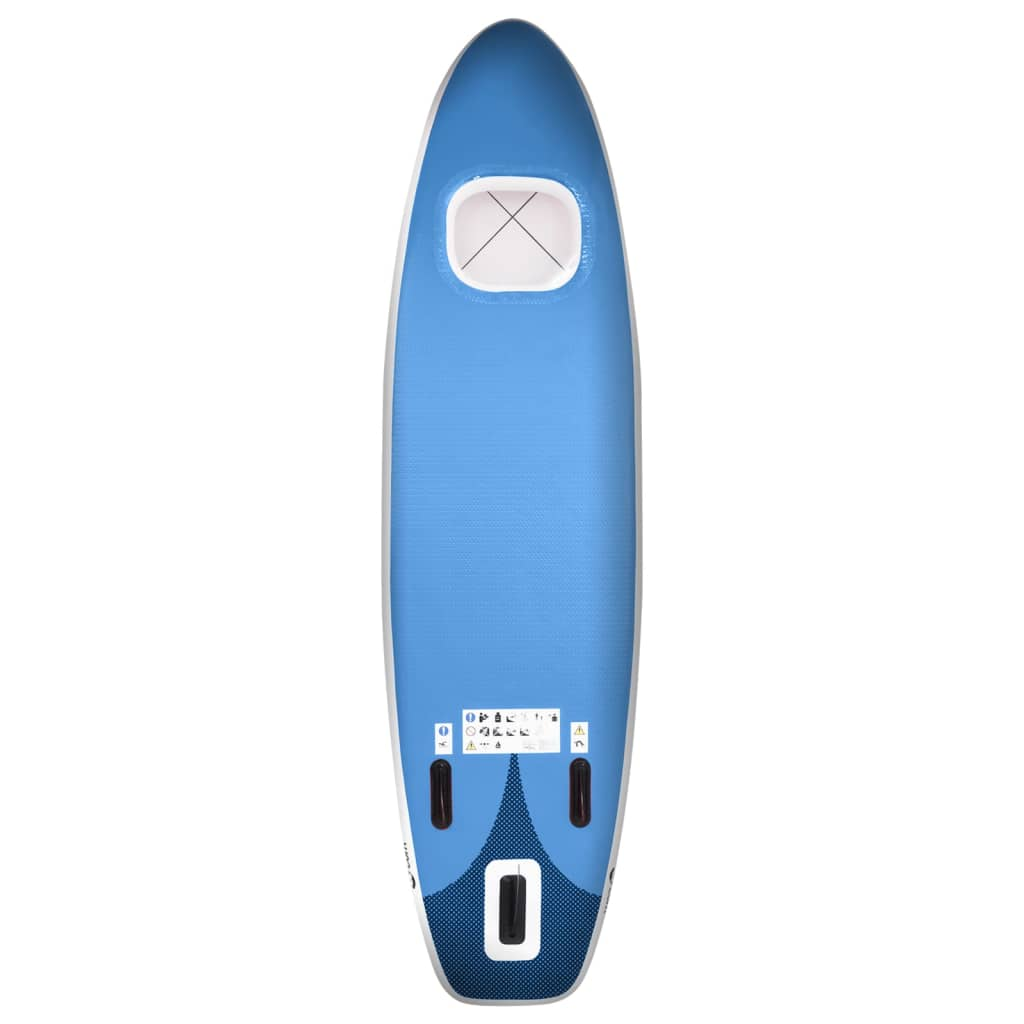 Inflatable Stand Up Paddle Board Set Sea Blue 300x76x10 cm - Perfect for Learning and Recreation