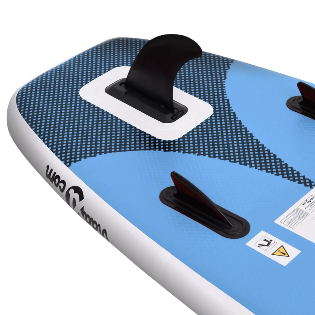 Inflatable Stand Up Paddle Board Set Sea Blue 300x76x10 cm - Perfect for Learning and Recreation