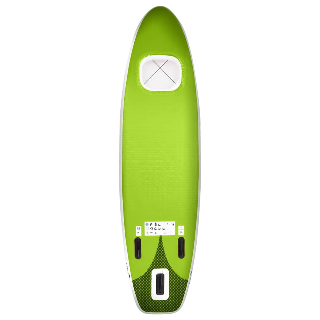 Inflatable Stand Up Paddle Board Set Green 300x76x10 cm