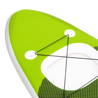 Inflatable Stand Up Paddle Board Set Green 300x76x10 cm