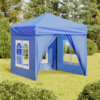 Folding Party Tent with Sidewalls Blue 2x2m - Outdoor Event Canopy