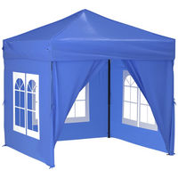 Folding Party Tent with Sidewalls Blue 2x2m - Outdoor Event Canopy