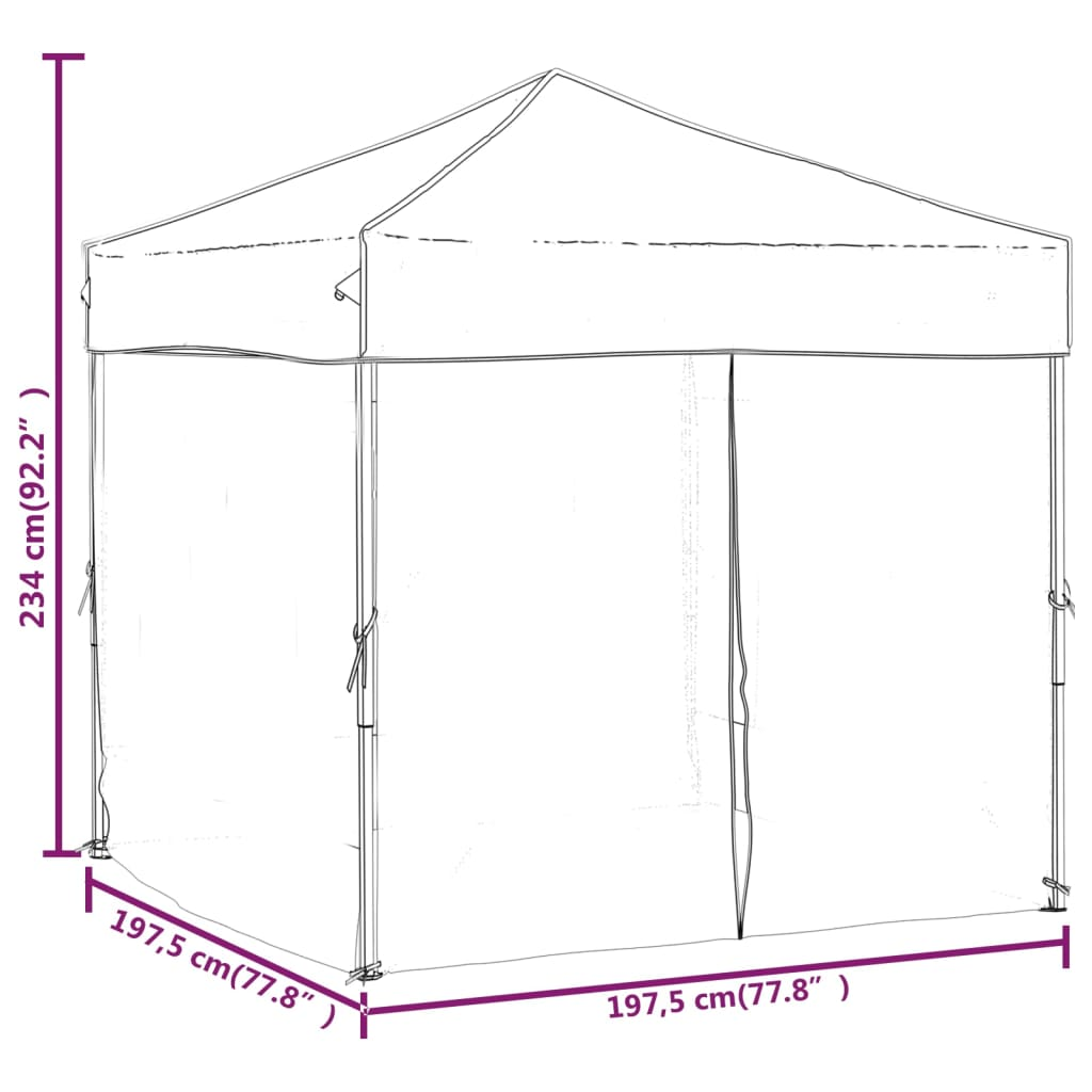 Folding Party Tent with Sidewalls Blue 2x2m - Outdoor Event Canopy