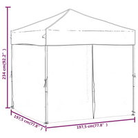 Folding Party Tent with Sidewalls Blue 2x2m - Outdoor Event Canopy