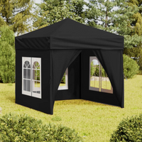 Folding Party Tent with Sidewalls Black 2x2 m - Perfect Outdoor Event Shelter