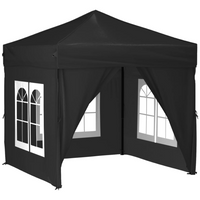 Folding Party Tent with Sidewalls Black 2x2 m - Perfect Outdoor Event Shelter