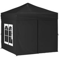 Folding Party Tent with Sidewalls Black 2x2 m - Perfect Outdoor Event Shelter