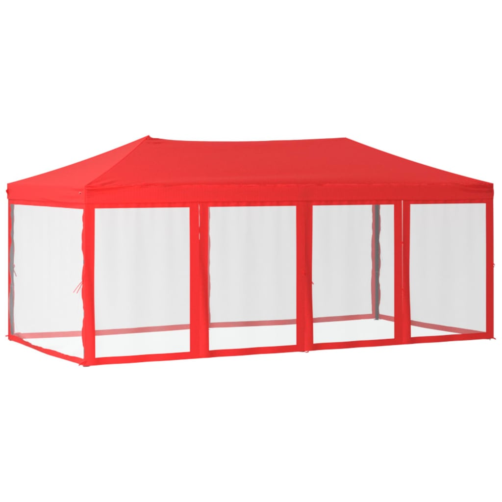 Folding Party Tent with Sidewalls Red 3x6 m