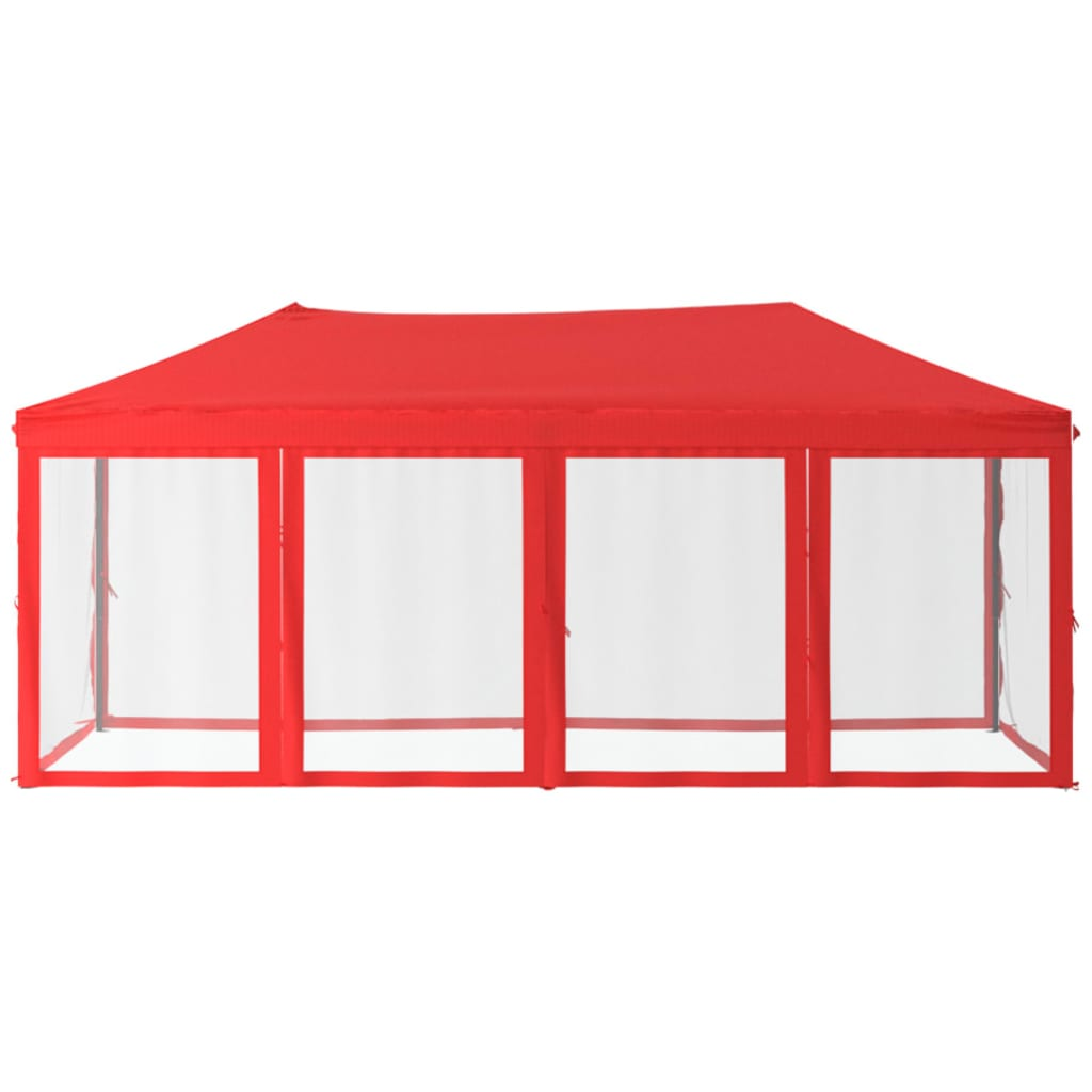 Folding Party Tent with Sidewalls Red 3x6 m