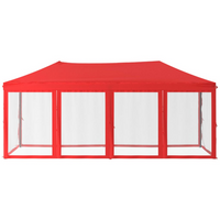 Folding Party Tent with Sidewalls Red 3x6 m