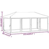 Folding Party Tent with Sidewalls Red 3x6 m