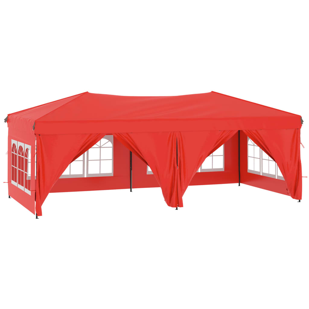 Folding Party Tent with Sidewalls Red 3x6 m - Perfect for Outdoor Gatherings