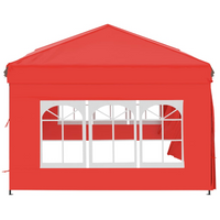 Folding Party Tent with Sidewalls Red 3x6 m - Perfect for Outdoor Gatherings