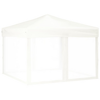 Folding Party Tent with Sidewalls - White, 3x3 m