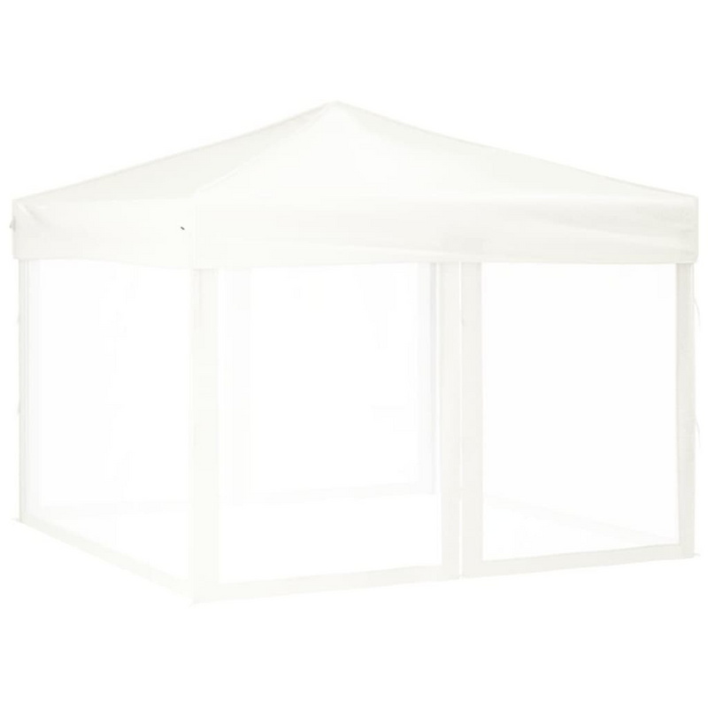 Folding Party Tent with Sidewalls - White, 3x3 m