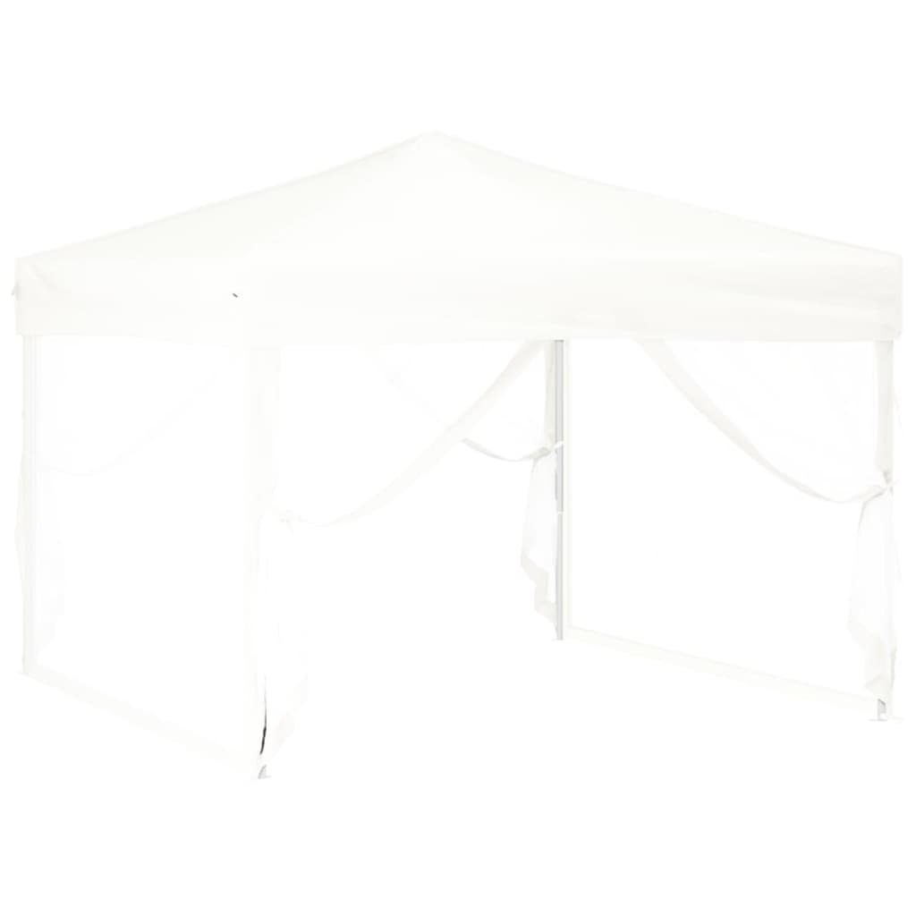 Folding Party Tent with Sidewalls - White, 3x3 m