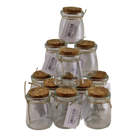 Set of 12 Small, Craft Storage Glass Jars With Cork Stoppers - Organize Your Crafting Supplies