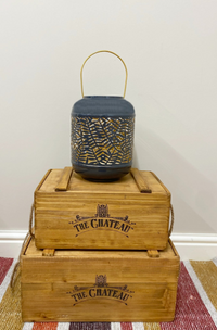 Smaller Synergy Leaf Lantern | Beautiful Metal Lantern with Carved Leaf Pattern