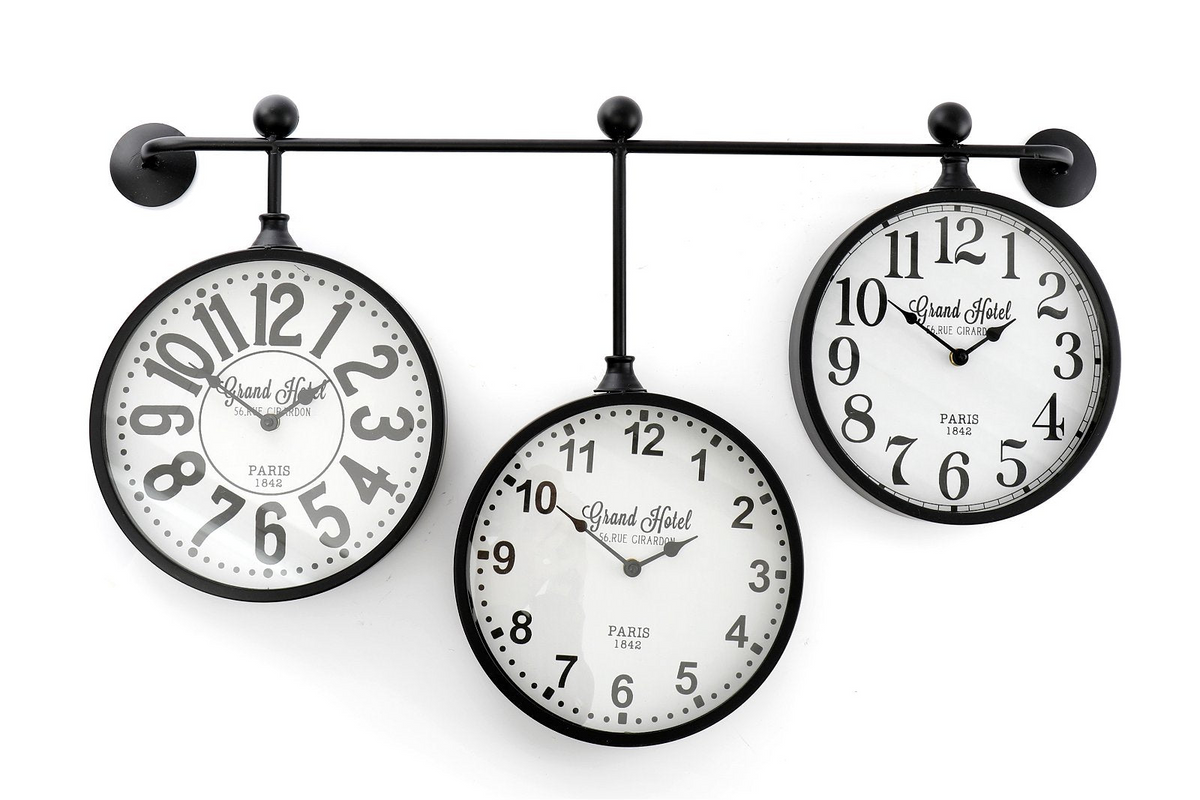 Metal Wall Clocks, Set of 3 Hanging - Unique and Stylish Home Decor