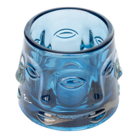 Blue Glass Face Design Candle Holder | Beautifully Crafted Home Decor