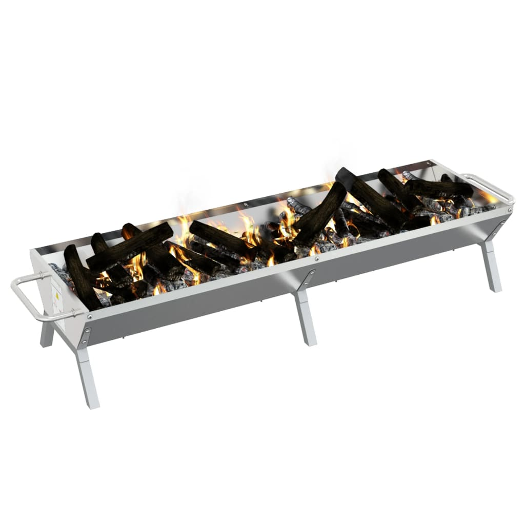 BBQ Tray Silver 158x42x31 cm Stainless Steel - Durable and Versatile Grilling Accessory