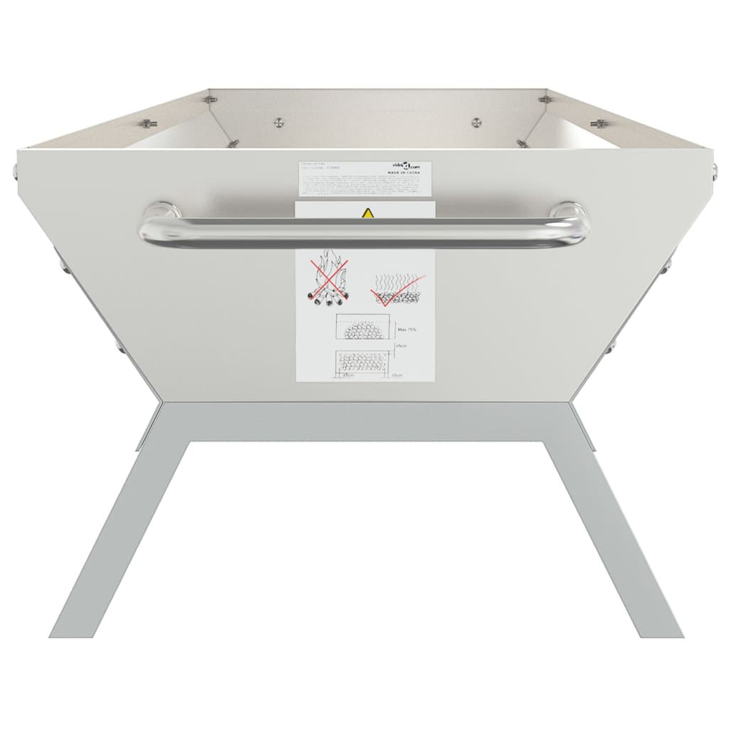 BBQ Tray Silver 158x42x31 cm Stainless Steel - Durable and Versatile Grilling Accessory