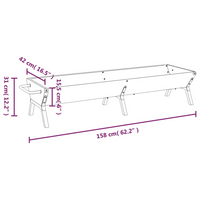 BBQ Tray Silver 158x42x31 cm Stainless Steel - Durable and Versatile Grilling Accessory