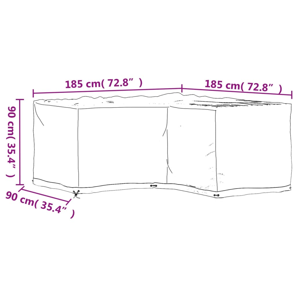 vidaXL L-Shaped Garden Furniture Covers - Protect Your Outdoor Rattan Sets