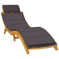 vidaXL Sun Loungers 2 pcs with Dark Grey Cushions | Solid Wood Acacia