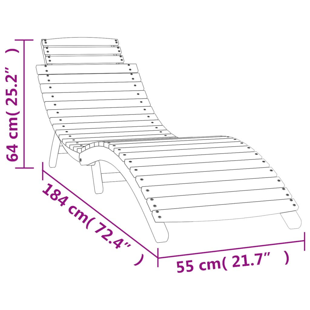 vidaXL Sun Loungers 2 pcs with Dark Grey Cushions | Solid Wood Acacia