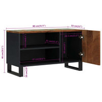 TV Cabinet 80x33x46 cm - Solid Wood Reclaimed & Engineered Wood