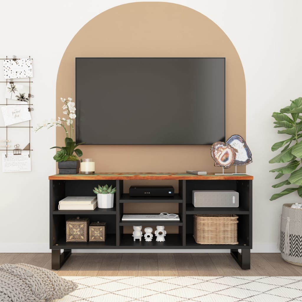 TV Cabinet 100x33x46 cm Solid Wood Reclaimed & Engineered Wood - Trendy and Practical Design