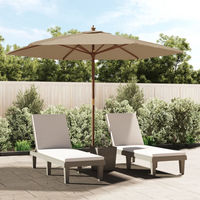 Garden Parasol with Wooden Pole Taupe 299x240 cm - Stay Cool and Protected