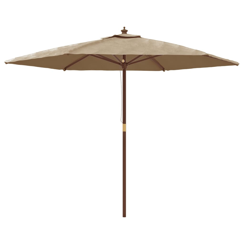 Garden Parasol with Wooden Pole Taupe 299x240 cm - Stay Cool and Protected