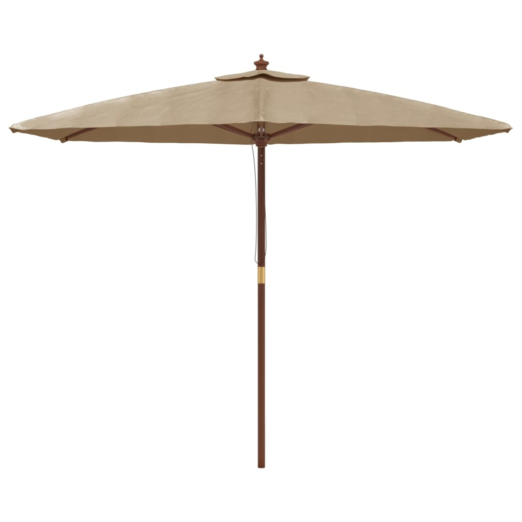 Garden Parasol with Wooden Pole Taupe 299x240 cm - Stay Cool and Protected