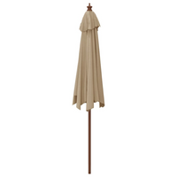 Garden Parasol with Wooden Pole Taupe 299x240 cm - Stay Cool and Protected