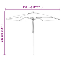 Garden Parasol with Wooden Pole Taupe 299x240 cm - Stay Cool and Protected