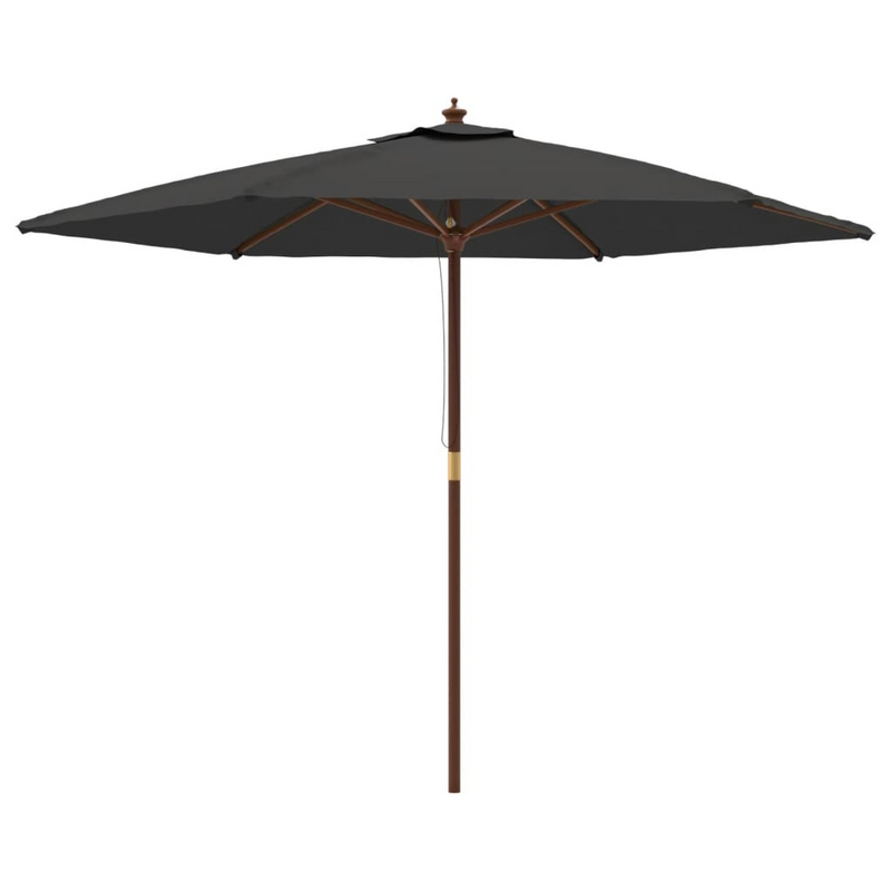 Garden Parasol with Wooden Pole Anthracite 299x240 cm