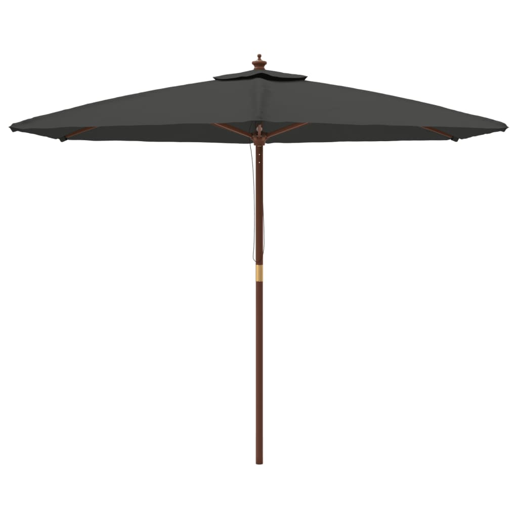 Garden Parasol with Wooden Pole Anthracite 299x240 cm